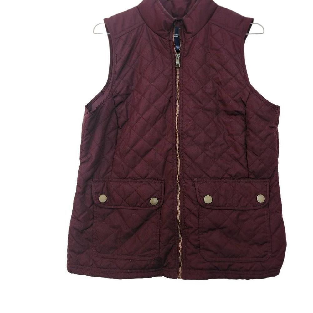 Burgundy Quilted Pattern Vest Basic Edition Size S - image 1